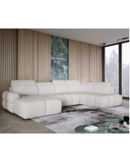 Narożnik Mateo XL, funkcja spania, elektrycznie wysuwane siedzisko, regulowane zagłówki, Wersal