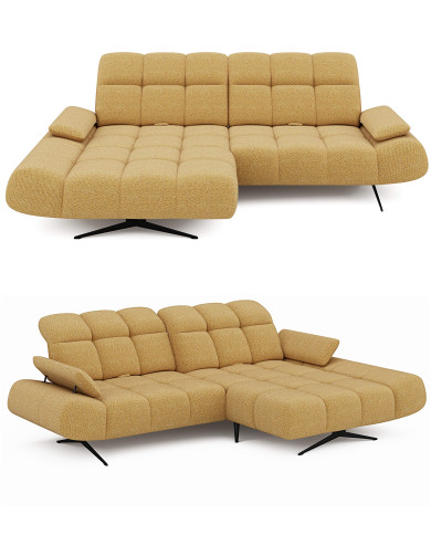 Narożnik Moreno S, przestawne manualnie oparcia, regulowane podłokietniki, Wersal