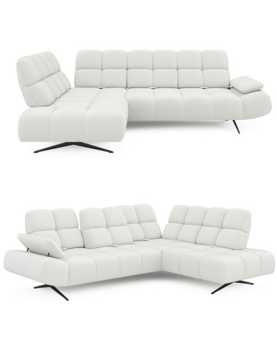 Narożnik Prado L, przestawne oparcia x 5, regulowany podłokietnik, Wersal