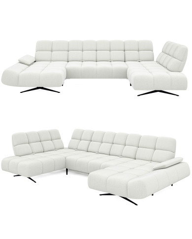 Narożnik Prado XL, przestawne oparcia x 6, regulowany podłokietnik, Wersal