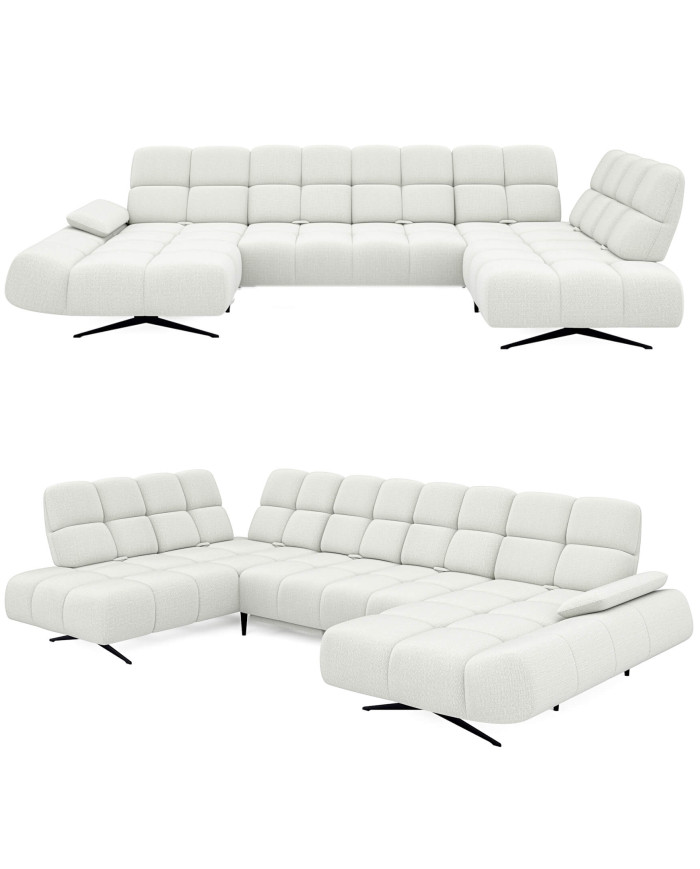 Narożnik Prado XL, przestawne oparcia x 6, regulowany podłokietnik, Wersal