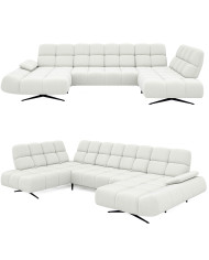 Narożnik Prado XL, przestawne oparcia x 6, regulowany podłokietnik, Wersal