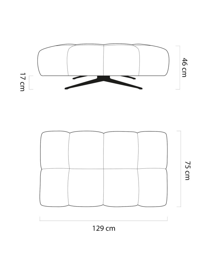 Pufa Prado, prostokątna, Wersal