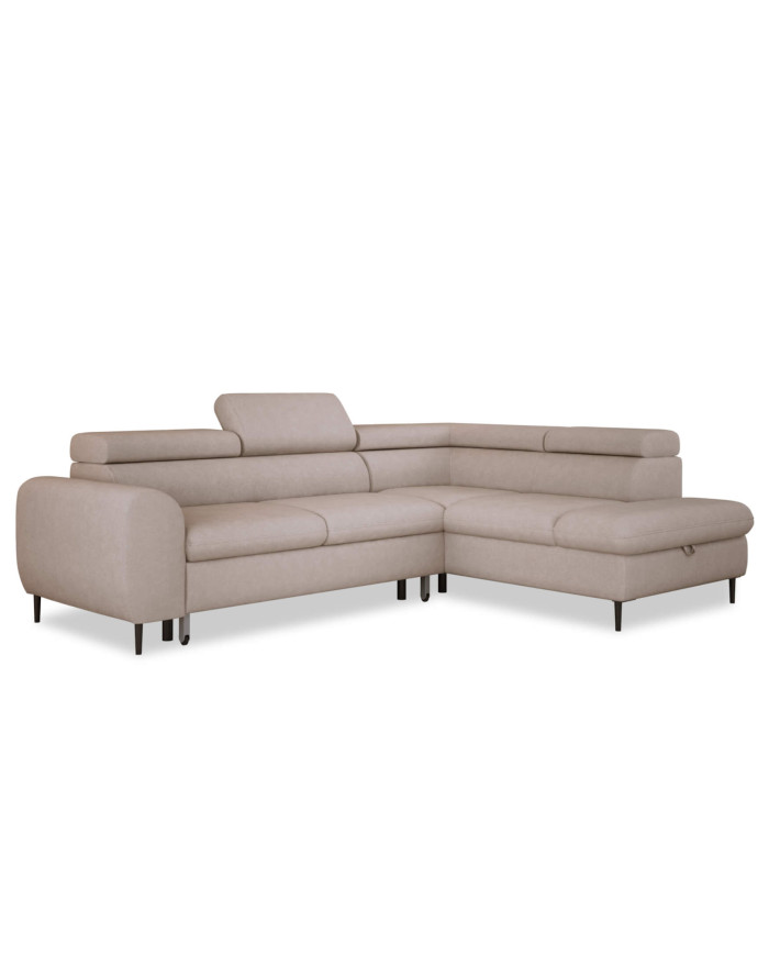 Narożnik Rayo L, funkcja spania, pojemnik, regulowane zagłówki, Wersal