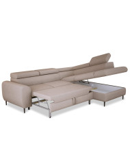 Narożnik Rayo L, funkcja spania, pojemnik, regulowane zagłówki, Wersal