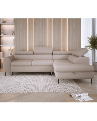 Narożnik Rayo L, funkcja spania, pojemnik, regulowane zagłówki, Wersal