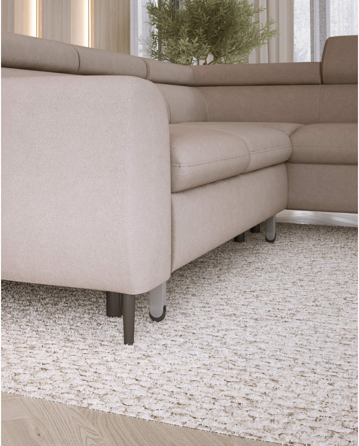 Narożnik Rayo L, funkcja spania, pojemnik, regulowane zagłówki, Wersal