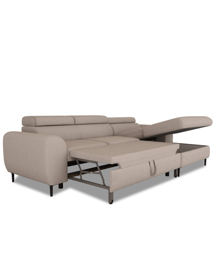 Narożnik Rayo S, funkcja spania, pojemnik, regulowane zagłówki, Wersal