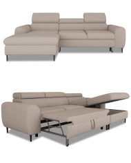 Narożnik Rayo S, funkcja spania, pojemnik, regulowane zagłówki, Wersal