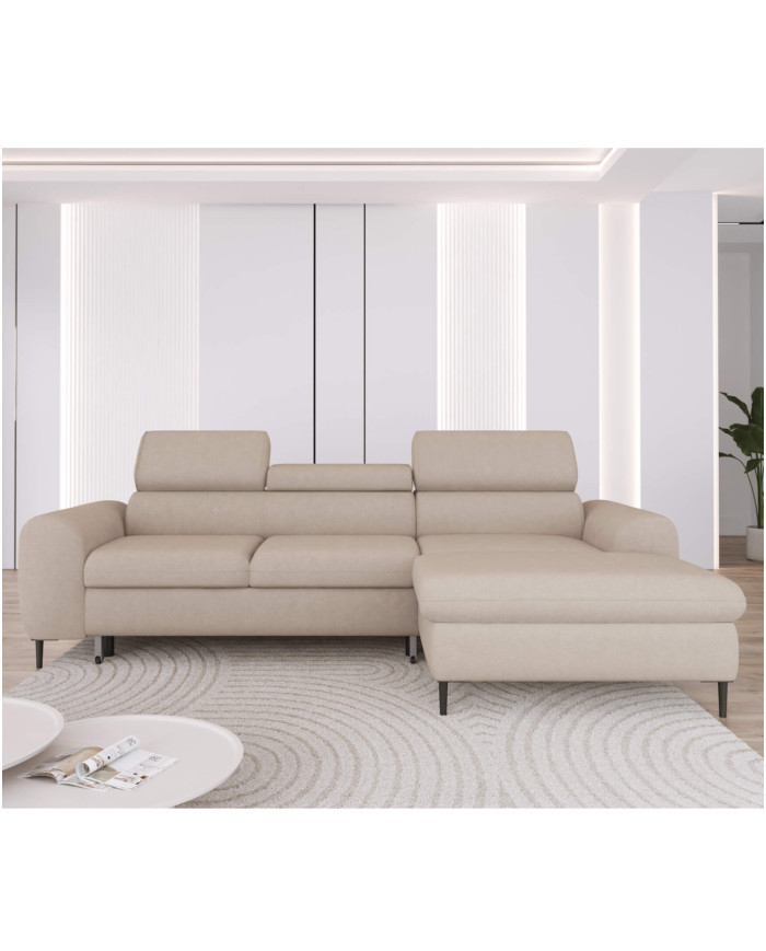 Narożnik Rayo S, funkcja spania, pojemnik, regulowane zagłówki, Wersal