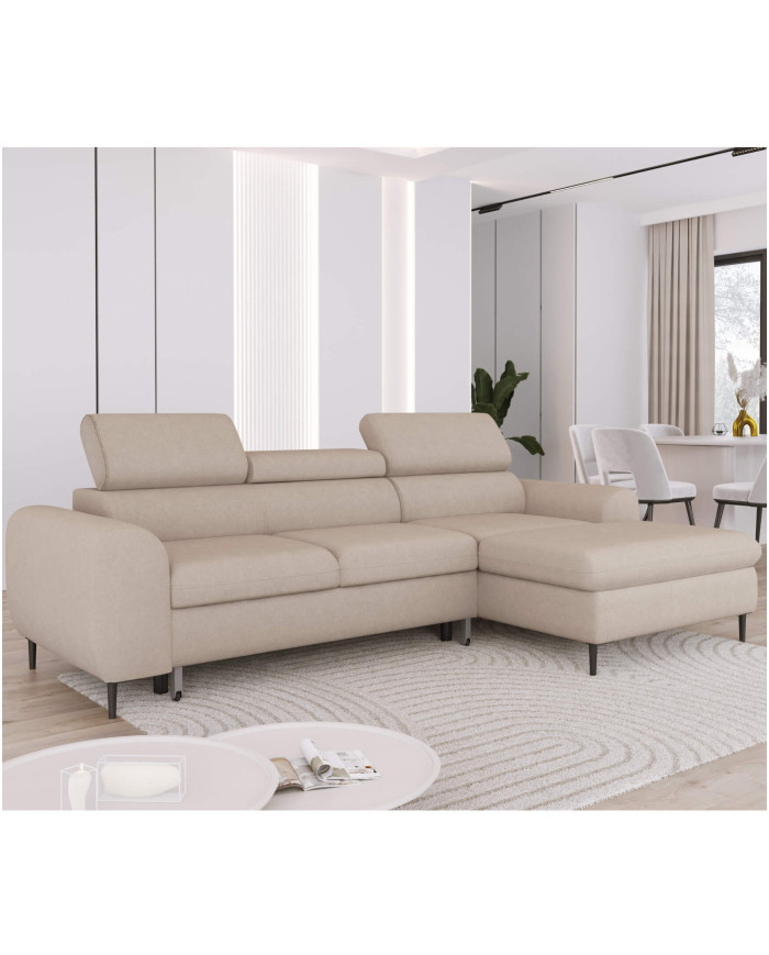 Narożnik Rayo S, funkcja spania, pojemnik, regulowane zagłówki, Wersal