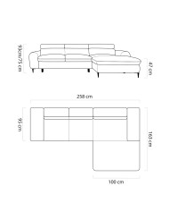 Narożnik Rayo S, funkcja spania, pojemnik, regulowane zagłówki, Wersal