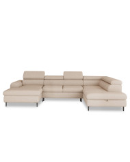 Narożnik Rayo XL, funkcja spania, pojemnik, regulowane zagłówki, Wersal