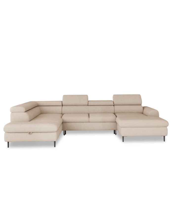 Narożnik Rayo XL, funkcja spania, pojemnik, regulowane zagłówki, Wersal