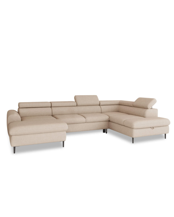 Narożnik Rayo XL, funkcja spania, pojemnik, regulowane zagłówki, Wersal