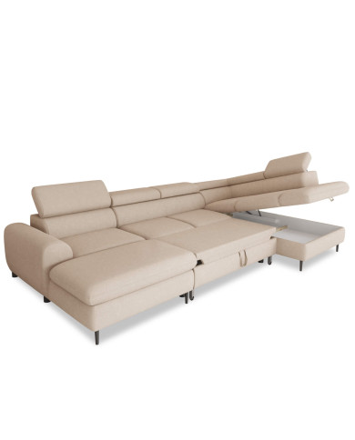 Narożnik Rayo XL, funkcja spania, pojemnik, regulowane zagłówki, Wersal