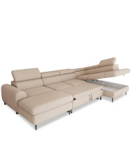 Narożnik Rayo XL, funkcja spania, pojemnik, regulowane zagłówki, Wersal