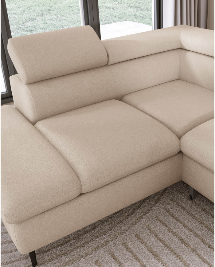 Narożnik Rayo XL, funkcja spania, pojemnik, regulowane zagłówki, Wersal