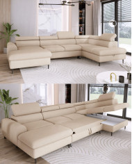 Narożnik Rayo XL, funkcja spania, pojemnik, regulowane zagłówki, Wersal