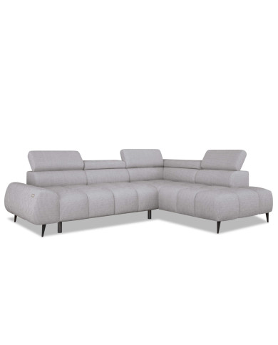 Narożnik Santo L, elektrycznie wysuwane siedzisko, regulowane zagłówki, Wersal