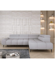 Narożnik Santo L, elektrycznie wysuwane siedzisko, regulowane zagłówki, Wersal