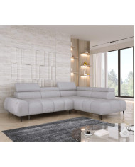 Narożnik Santo L, elektrycznie wysuwane siedzisko, regulowane zagłówki, Wersal