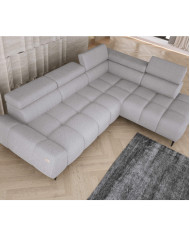 Narożnik Santo L, elektrycznie wysuwane siedzisko, regulowane zagłówki, Wersal