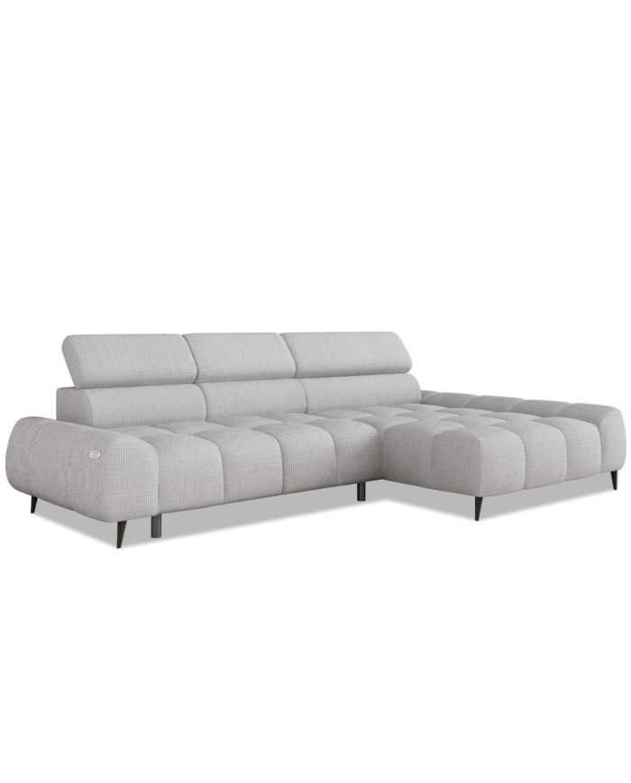 Narożnik Santo S, elektrycznie wysuwane siedzisko, regulowane zagłówki, Wersal