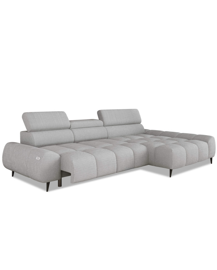 Narożnik Santo S, elektrycznie wysuwane siedzisko, regulowane zagłówki, Wersal