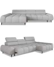 Narożnik Santo S, elektrycznie wysuwane siedzisko, regulowane zagłówki, Wersal