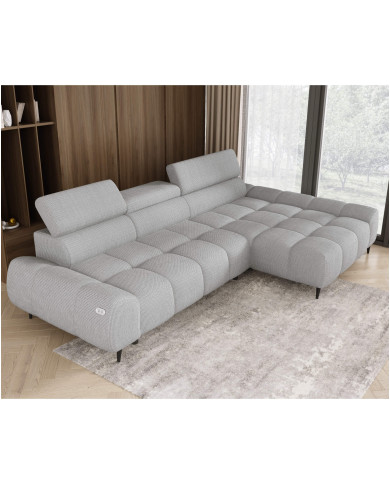 Narożnik Santo S, elektrycznie wysuwane siedzisko, regulowane zagłówki, Wersal