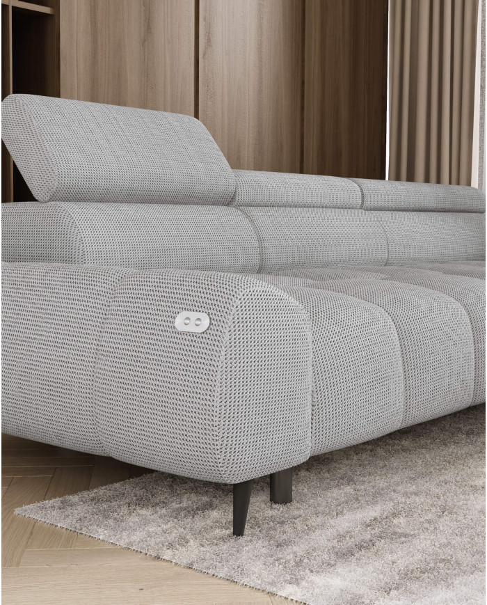 Narożnik Santo S, elektrycznie wysuwane siedzisko, regulowane zagłówki, Wersal