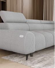 Narożnik Santo S, elektrycznie wysuwane siedzisko, regulowane zagłówki, Wersal