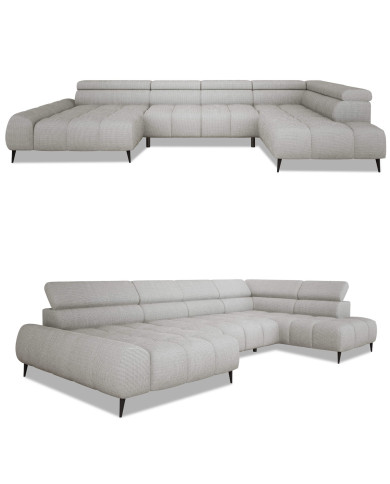 Narożnik Santo XL, elektrycznie wysuwane siedzisko, regulowane zagłówki, Wersal