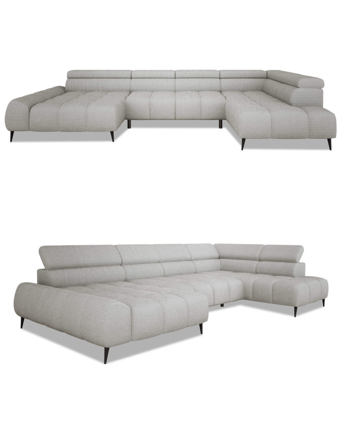 Narożnik Santo XL, elektrycznie wysuwane siedzisko, regulowane zagłówki, Wersal