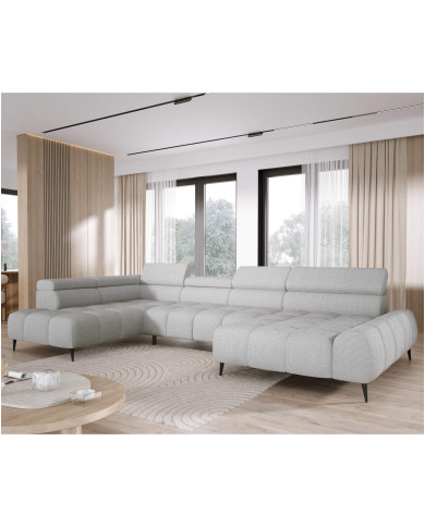 Narożnik Santo XL, elektrycznie wysuwane siedzisko, regulowane zagłówki, Wersal