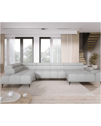 Narożnik Santo XL, elektrycznie wysuwane siedzisko, regulowane zagłówki, Wersal