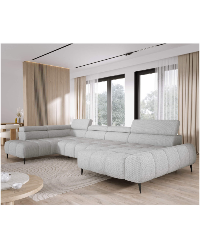 Narożnik Santo XL, elektrycznie wysuwane siedzisko, regulowane zagłówki, Wersal