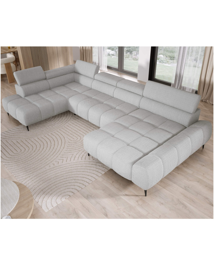 Narożnik Santo XL, elektrycznie wysuwane siedzisko, regulowane zagłówki, Wersal