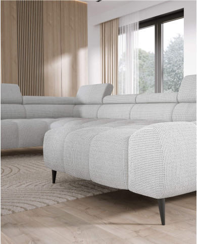 Narożnik Santo XL, elektrycznie wysuwane siedzisko, regulowane zagłówki, Wersal