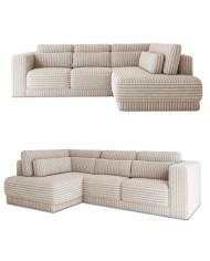 Narożnik Tirana, luźne poduchy oparciowe i lędźwiowe, Wersal