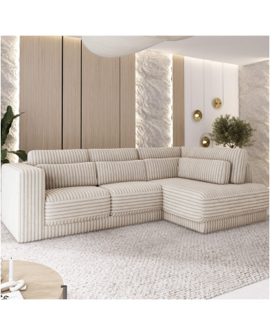 Narożnik Tirana, luźne poduchy oparciowe i lędźwiowe, Wersal