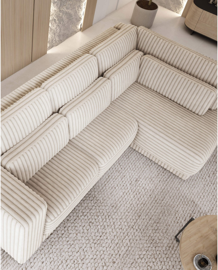 Narożnik Tirana, luźne poduchy oparciowe i lędźwiowe, Wersal