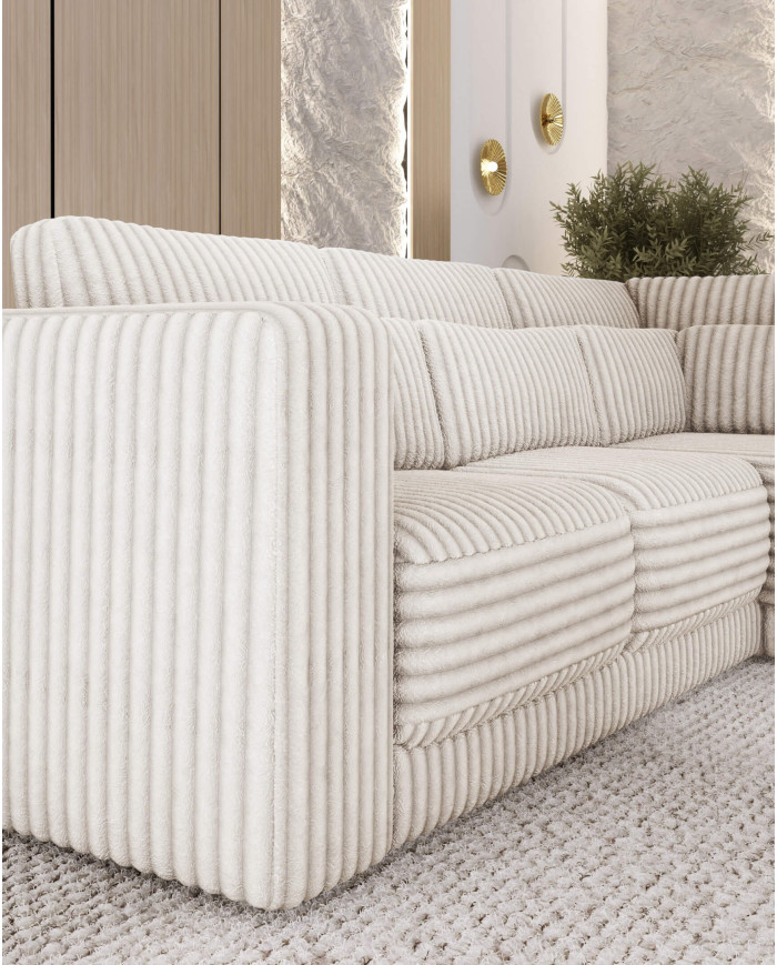 Narożnik Tirana, luźne poduchy oparciowe i lędźwiowe, Wersal