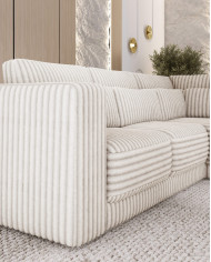 Narożnik Tirana, luźne poduchy oparciowe i lędźwiowe, Wersal