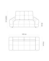 Sofa Tollo 2E, elektrycznie wysuwane siedzisko, regulowane zagłówki, Wersal