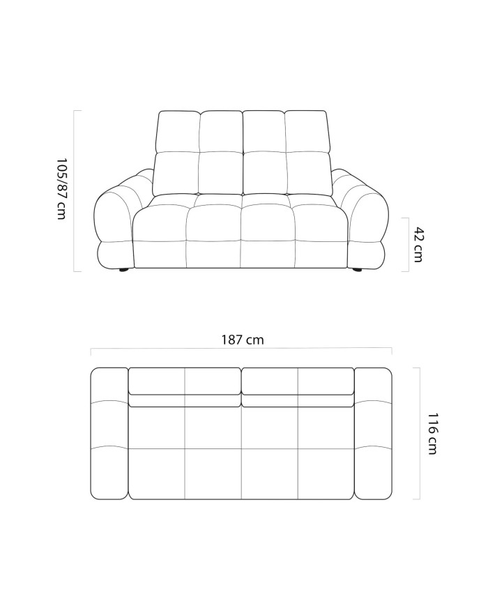 Sofa Tollo 2, regulowane zagłówki, Wersal