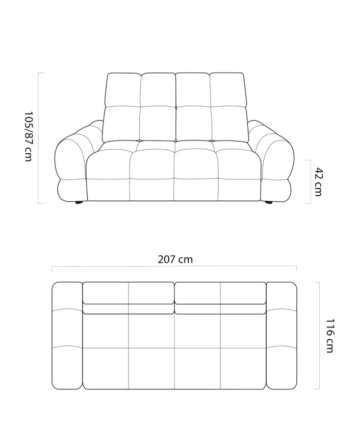 Sofa Tollo 3E, elektrycznie wysuwane siedzisko, regulowane zagłówki, Wersal
