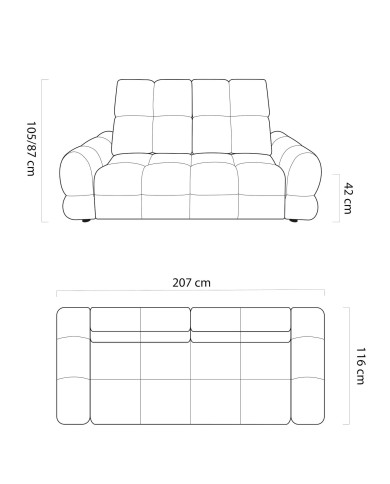 Sofa Tollo 3, regulowane zagłówki, Wersal