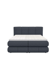 Łóżko kontynentalne Alberto 160x200 cm, boxspring, tapicerowane, materace, pojemniki, Wersal